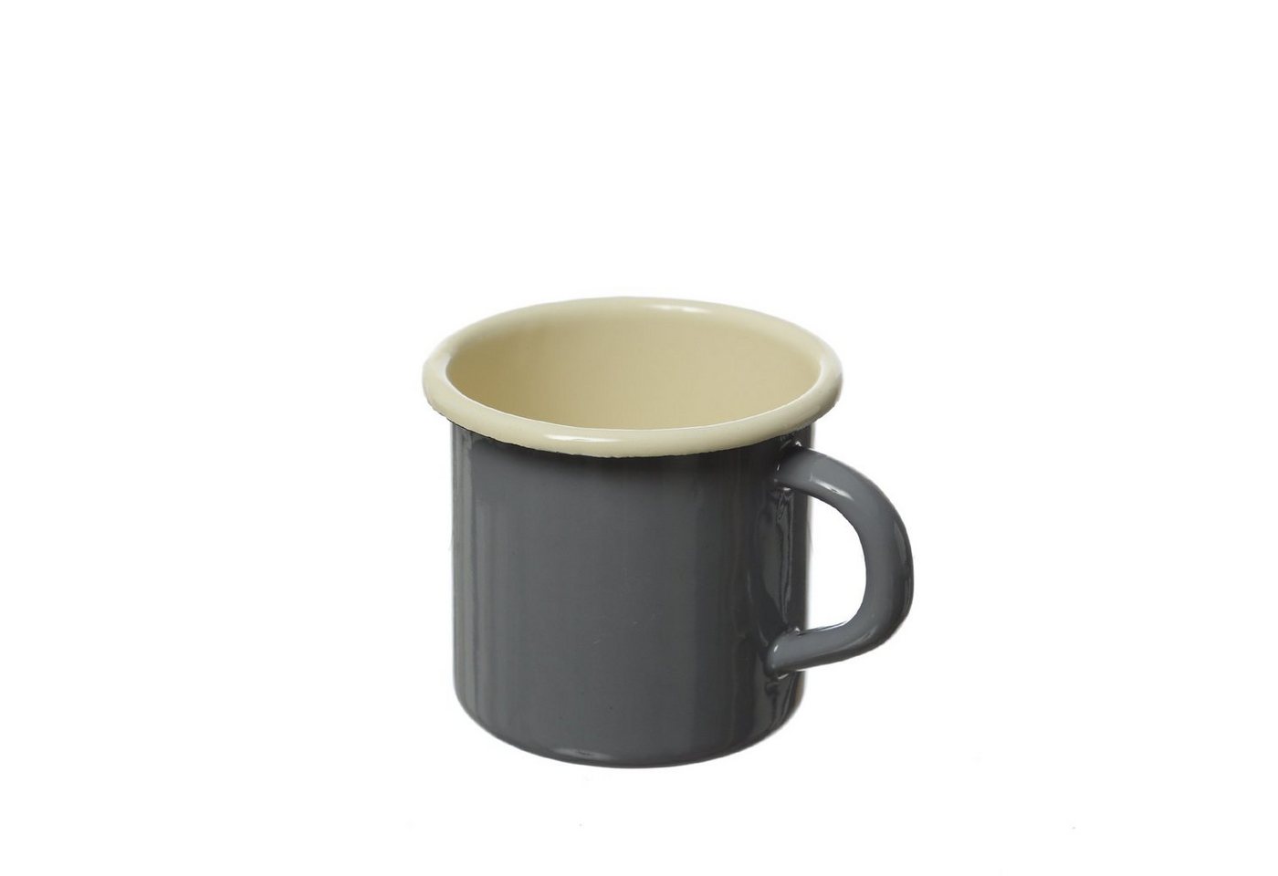 MARELIDA Becher Krüger Becher 8 cm Blechbecher 0,35L emailliert grau creme, Emaille MARELIDA Becher Krüger Becher 8 cm Blechbecher 0,35L emailliert grau creme, Emaille von MARELIDA