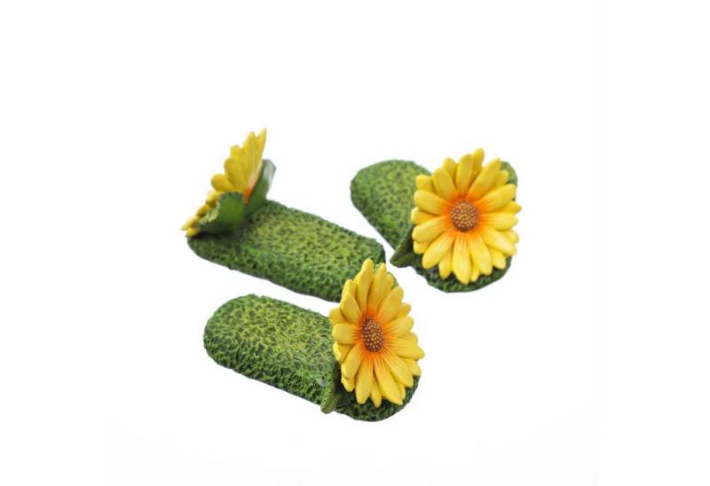 MARELIDA Blumentopfuntersetzer Blumentopffüße gelbe Blumen Pflanzkübel Untersetzer Kübelfüße 3er Set, 3-tlg. von MARELIDA