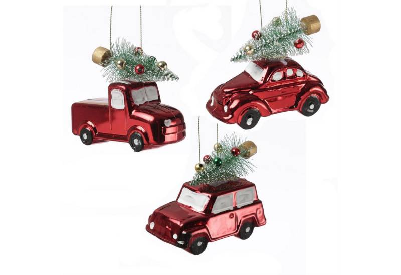 MARELIDA Christbaumschmuck Weihnachtsbaumschmuck Autos mit Weihnachtsbaum Weihnachtskugel 3 Stück MARELIDA Christbaumschmuck Weihnachtsbaumschmuck Autos mit Weihnachtsbaum Weihnachtskugel 3 Stück von MARELIDA