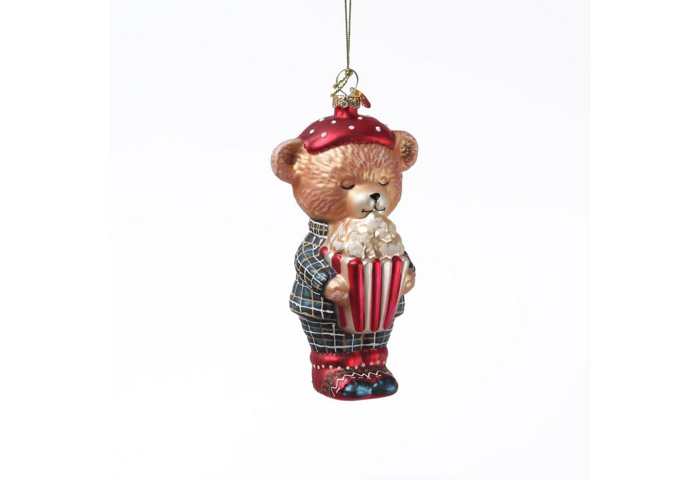 MARELIDA Christbaumschmuck Weihnachtsbaumschmuck Bär im Schlafanzug mit Popcorn Glas H: 13cm MARELIDA Christbaumschmuck Weihnachtsbaumschmuck Bär im Schlafanzug mit Popcorn Glas H: 13cm von MARELIDA