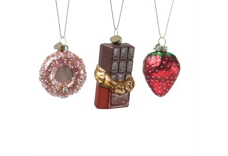 MARELIDA Christbaumschmuck Weihnachtsbaumschmuck Donut Erdbeere Schokolade Glas Weihnachtsdeko MARELIDA Christbaumschmuck Weihnachtsbaumschmuck Donut Erdbeere Schokolade Glas Weihnachtsdeko von MARELIDA