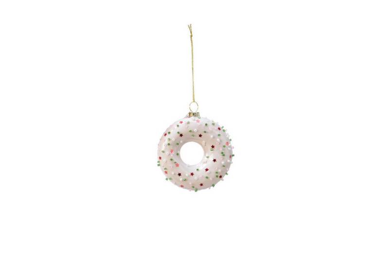 MARELIDA Christbaumschmuck Weihnachtsbaumschmuck Glas Donut mit bunten Streuseln H: 8,5cm creme von MARELIDA