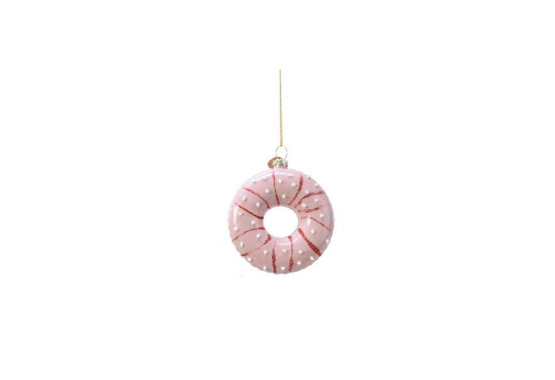 MARELIDA Christbaumschmuck Weihnachtsbaumschmuck Glas Donut mit bunten Streuseln H: 8,5cm rosa von MARELIDA