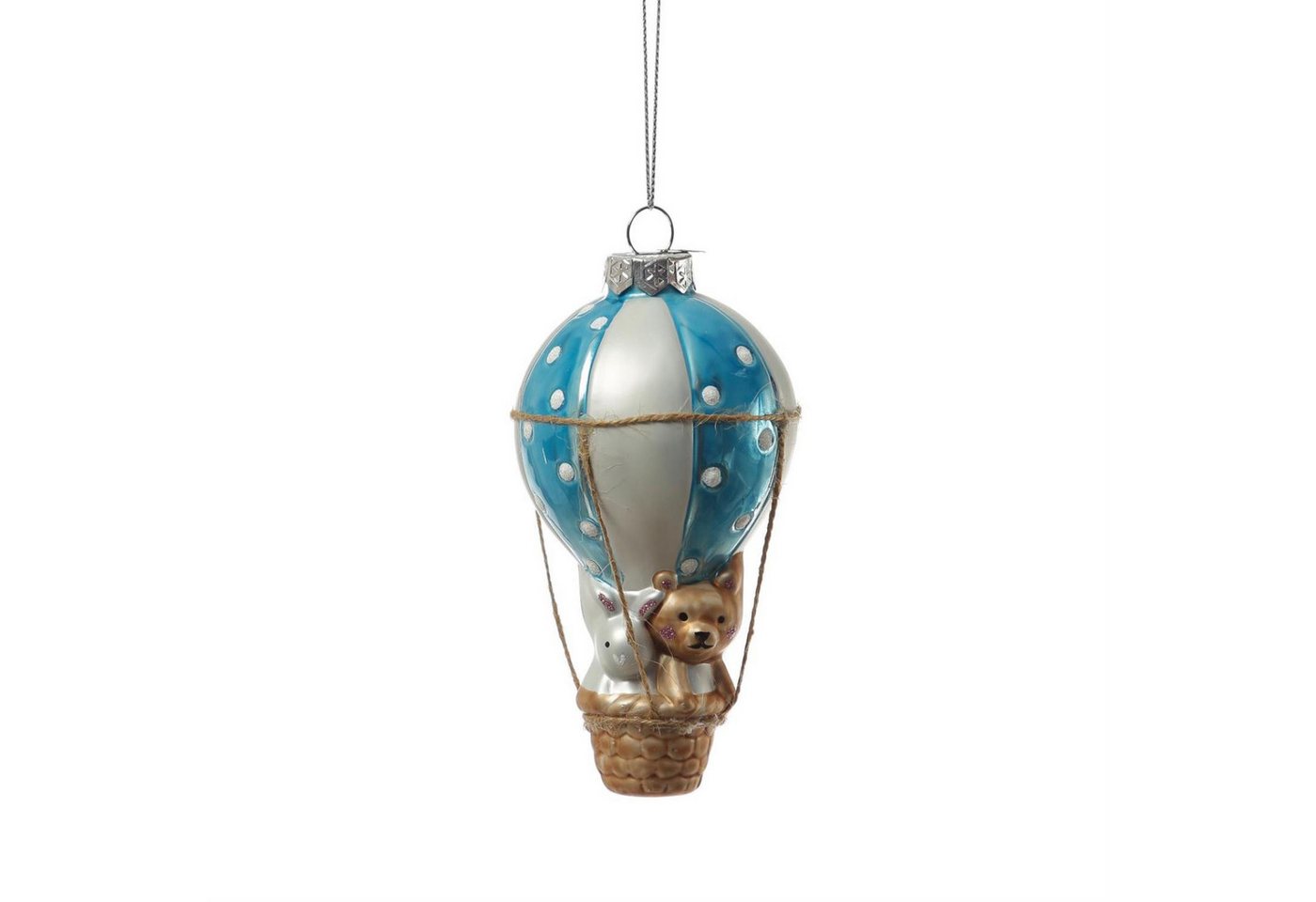 MARELIDA Christbaumschmuck Weihnachtsbaumschmuck Heißluftballon mit Bär Hase Weihnachtskugel blau MARELIDA Christbaumschmuck Weihnachtsbaumschmuck Heißluftballon mit Bär Hase Weihnachtskugel blau von MARELIDA