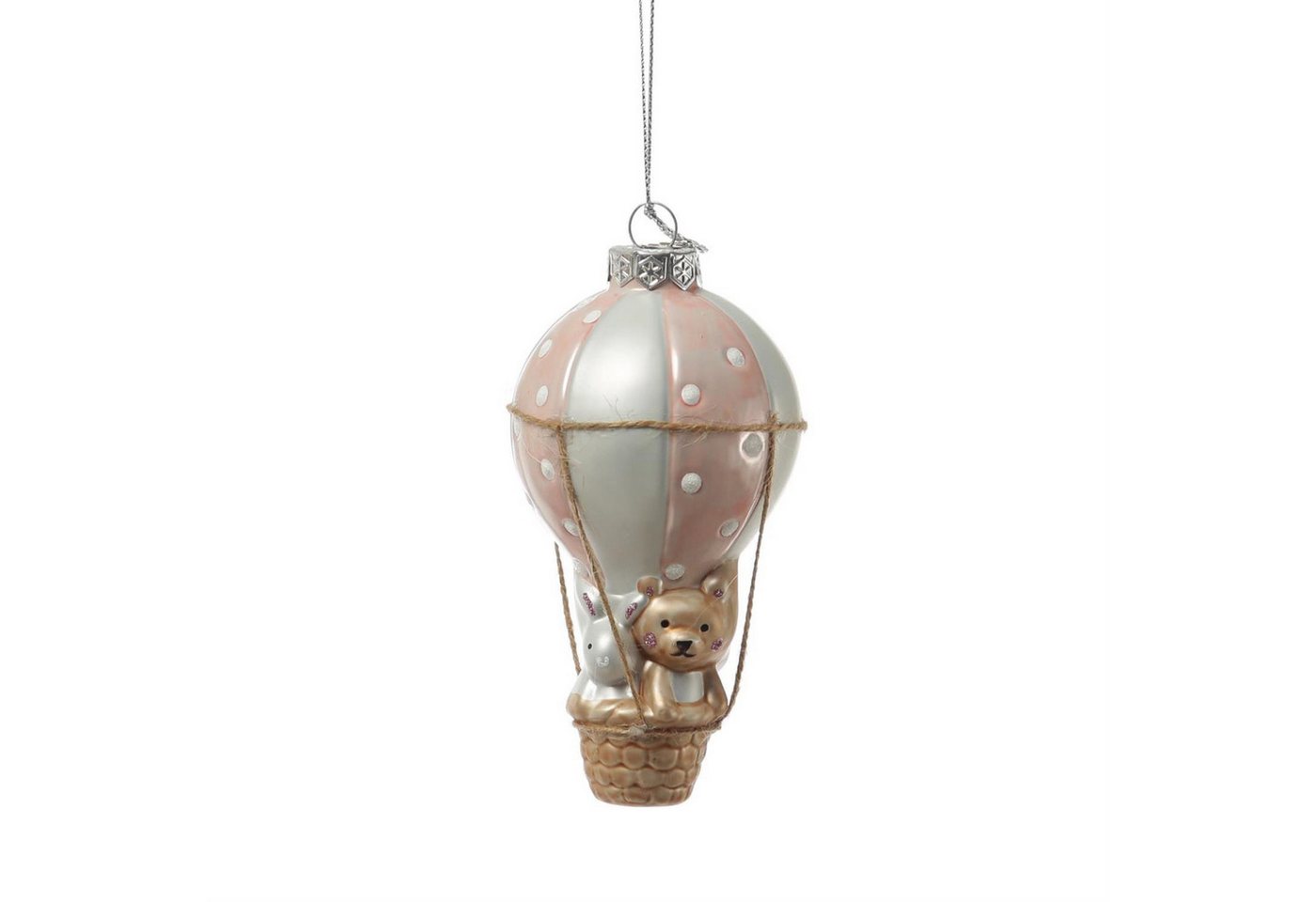 MARELIDA Christbaumschmuck Weihnachtsbaumschmuck Heißluftballon mit Bär Hase Weihnachtskugel rosa MARELIDA Christbaumschmuck Weihnachtsbaumschmuck Heißluftballon mit Bär Hase Weihnachtskugel rosa von MARELIDA