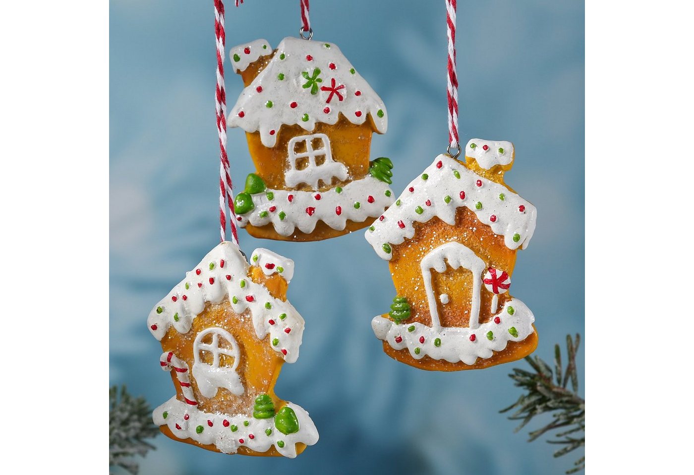 MARELIDA Christbaumschmuck Weihnachtsbaumschmuck Knusperhäuschen Lebkuchenhaus Weihnachtskugel von MARELIDA