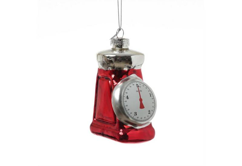 MARELIDA Christbaumschmuck Weihnachtsbaumschmuck Küchenwaage Glas Küchengerät H: 13cm rot von MARELIDA