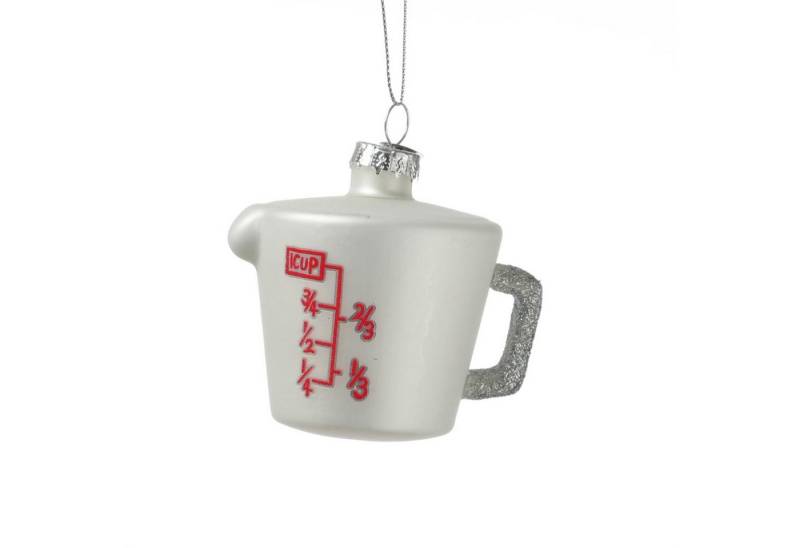 MARELIDA Christbaumschmuck Weihnachtsbaumschmuck Messbecher Glas Küchenhelfer H: 7,5cm weiß von MARELIDA