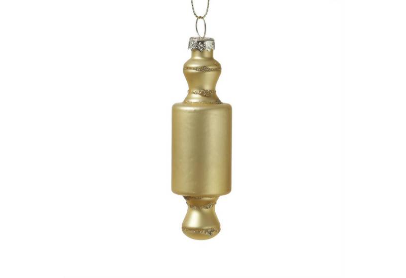 MARELIDA Christbaumschmuck Weihnachtsbaumschmuck Nudelholz Teigroller Glas Küchenhelfer H: 10cm von MARELIDA