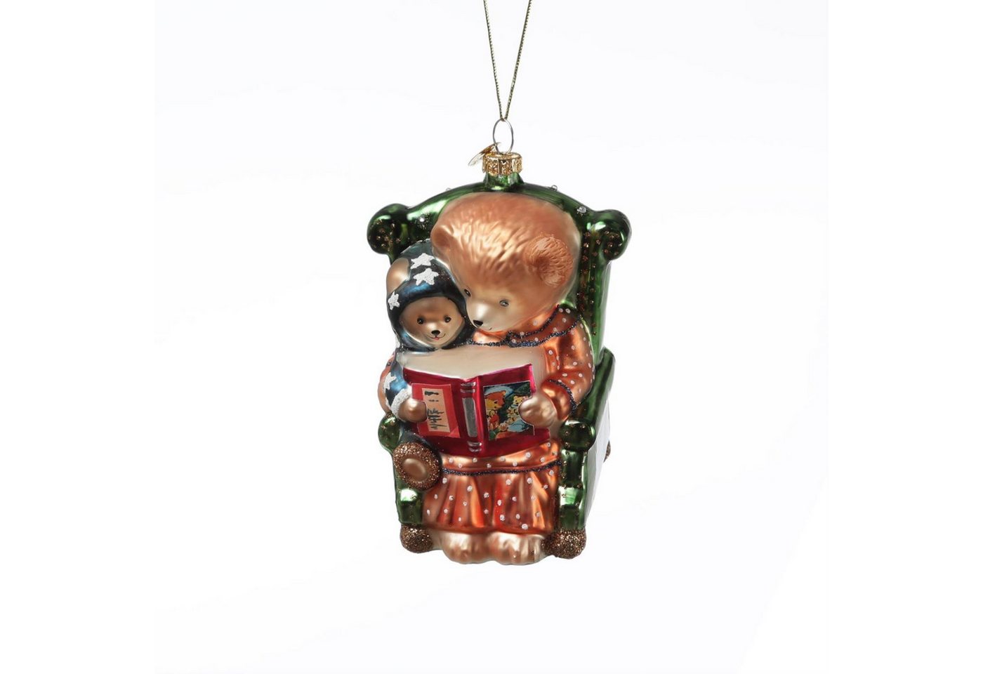 MARELIDA Christbaumschmuck Weihnachtsbaumschmuck Teddybär im Lesesessel Glas H: 10cm Baumkugel MARELIDA Christbaumschmuck Weihnachtsbaumschmuck Teddybär im Lesesessel Glas H: 10cm Baumkugel von MARELIDA