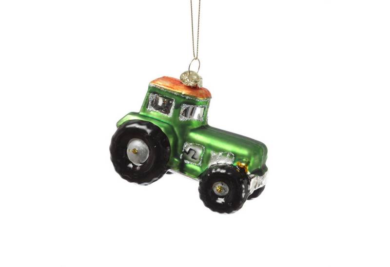 MARELIDA Christbaumschmuck Weihnachtsbaumschmuck grüner Traktor Glas Baumanhänger H: 7cm von MARELIDA