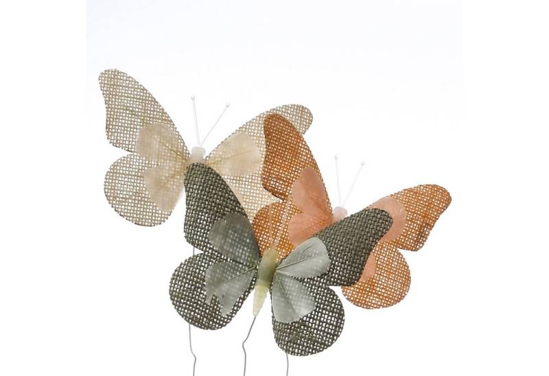 MARELIDA Dekofigur Deko Schmetterlinge am Draht Tischdeko Frühling Hochzeit Ostern 3St. (3 St) von MARELIDA