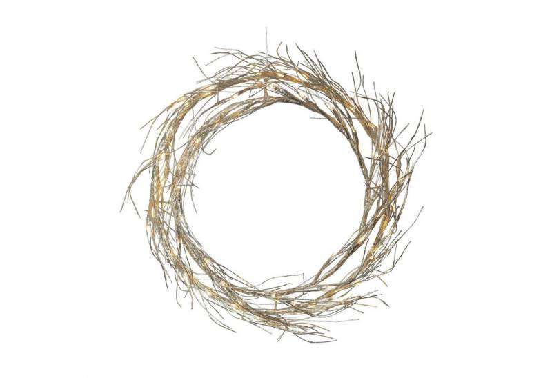MARELIDA Dekokranz LED Lichtkranz Fizzy Fenster Türschmuck 50 LED D: 45cm für Innen gold von MARELIDA