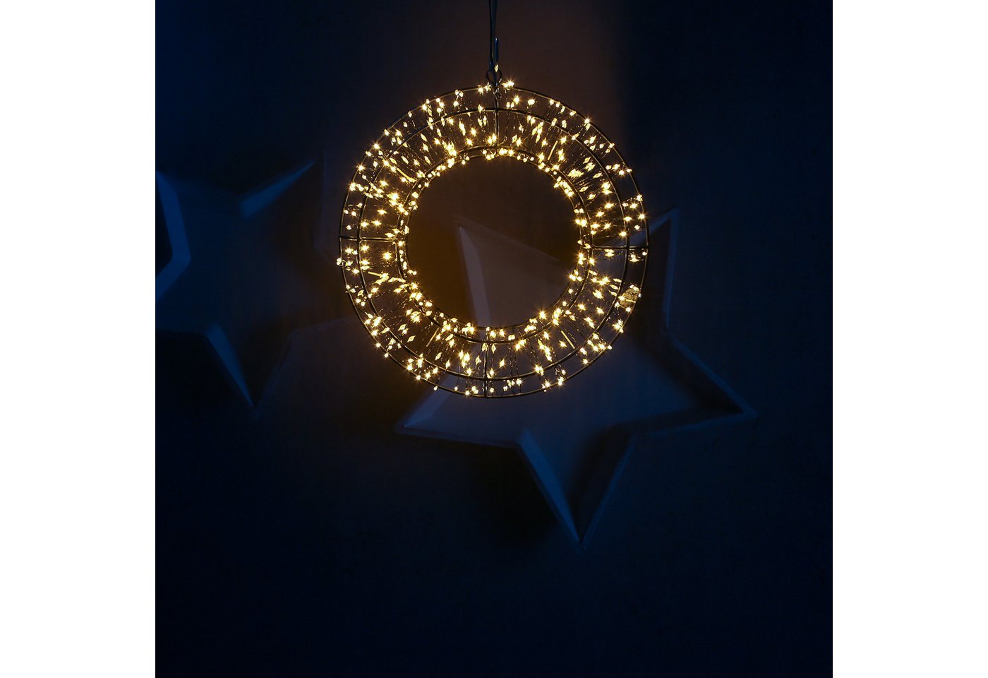 MARELIDA Dekokranz LED Lichtkranz Türkranz Weihnachtskranz 30cm 400LED 8 Modi Timer Außen MARELIDA Dekokranz LED Lichtkranz Türkranz Weihnachtskranz 30cm 400LED 8 Modi Timer Außen von MARELIDA