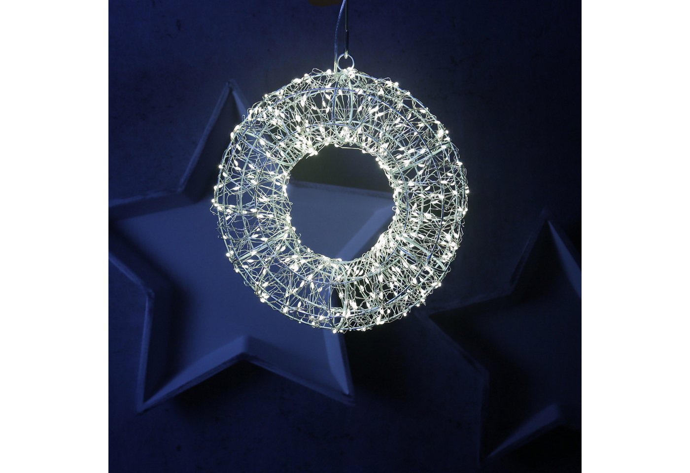 MARELIDA Dekokranz LED Lichtkranz Türkranz Weihnachtskranz 30cm 400LED 8 Modi Timer Außen MARELIDA Dekokranz LED Lichtkranz Türkranz Weihnachtskranz 30cm 400LED 8 Modi Timer Außen von MARELIDA