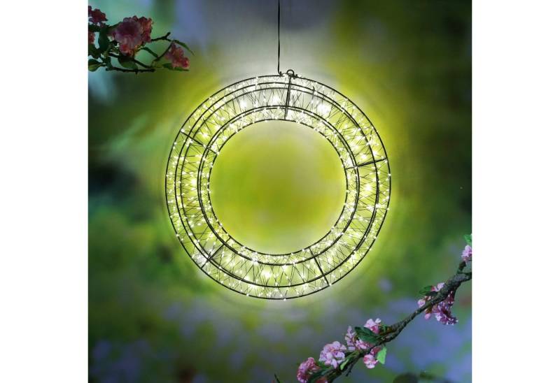 MARELIDA Dekokranz LED Lichtkranz Türkranz Weihnachtskranz 40cm Leuchtkranz Timer outdoor von MARELIDA
