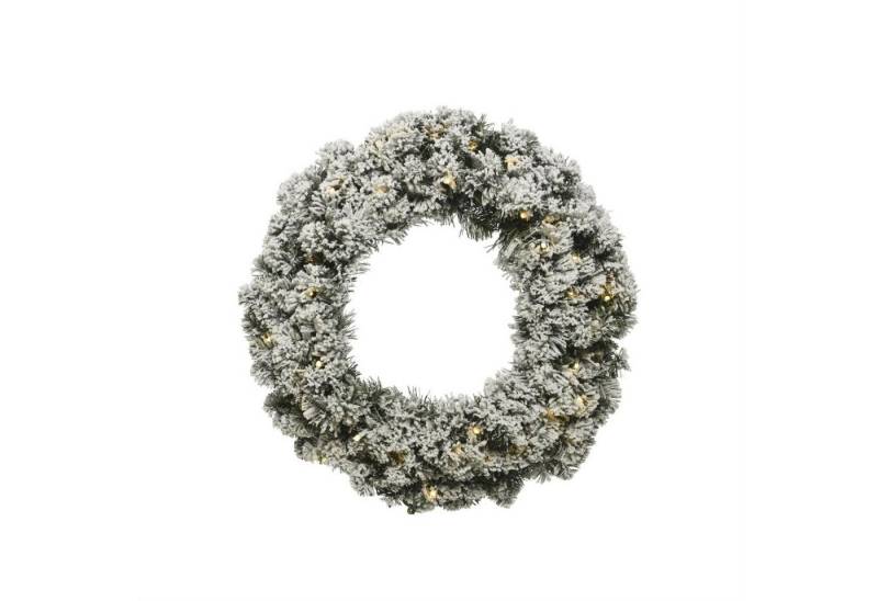 MARELIDA Dekokranz LED Tannenkranz Türkranz Weihnachtskranz beschneit beleuchtet D: 35cm von MARELIDA