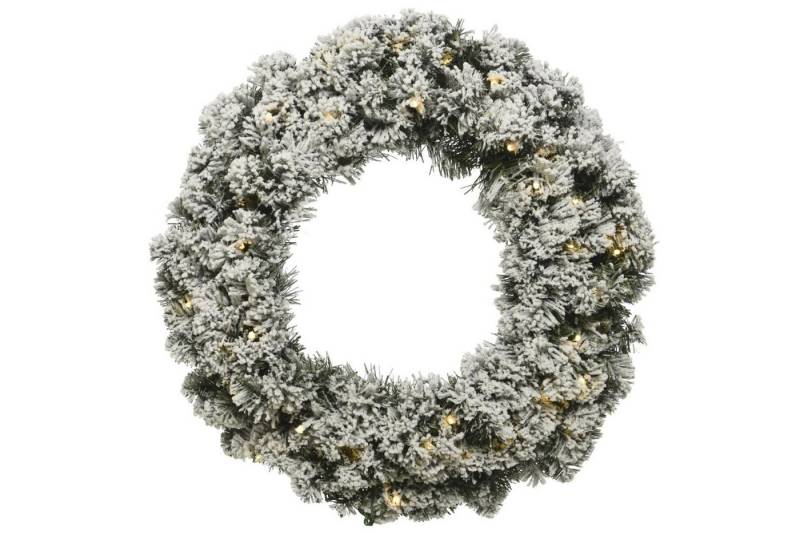 MARELIDA Dekokranz LED Tannenkranz Türkranz Weihnachtskranz beschneit beleuchtet D: 50cm von MARELIDA