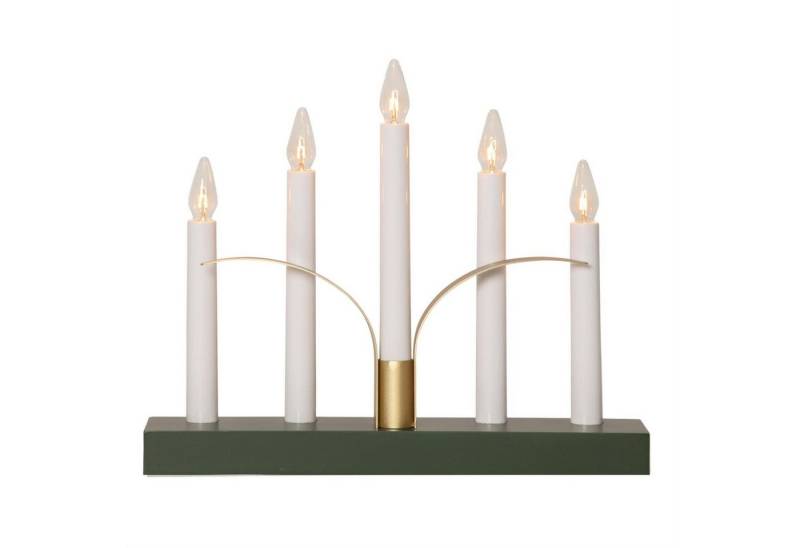 MARELIDA Fensterleuchter Fensterleuchter 5flammig E10 Glühlampen Weihnachsbeleuchtung 25cm grün, Glühlampe von MARELIDA