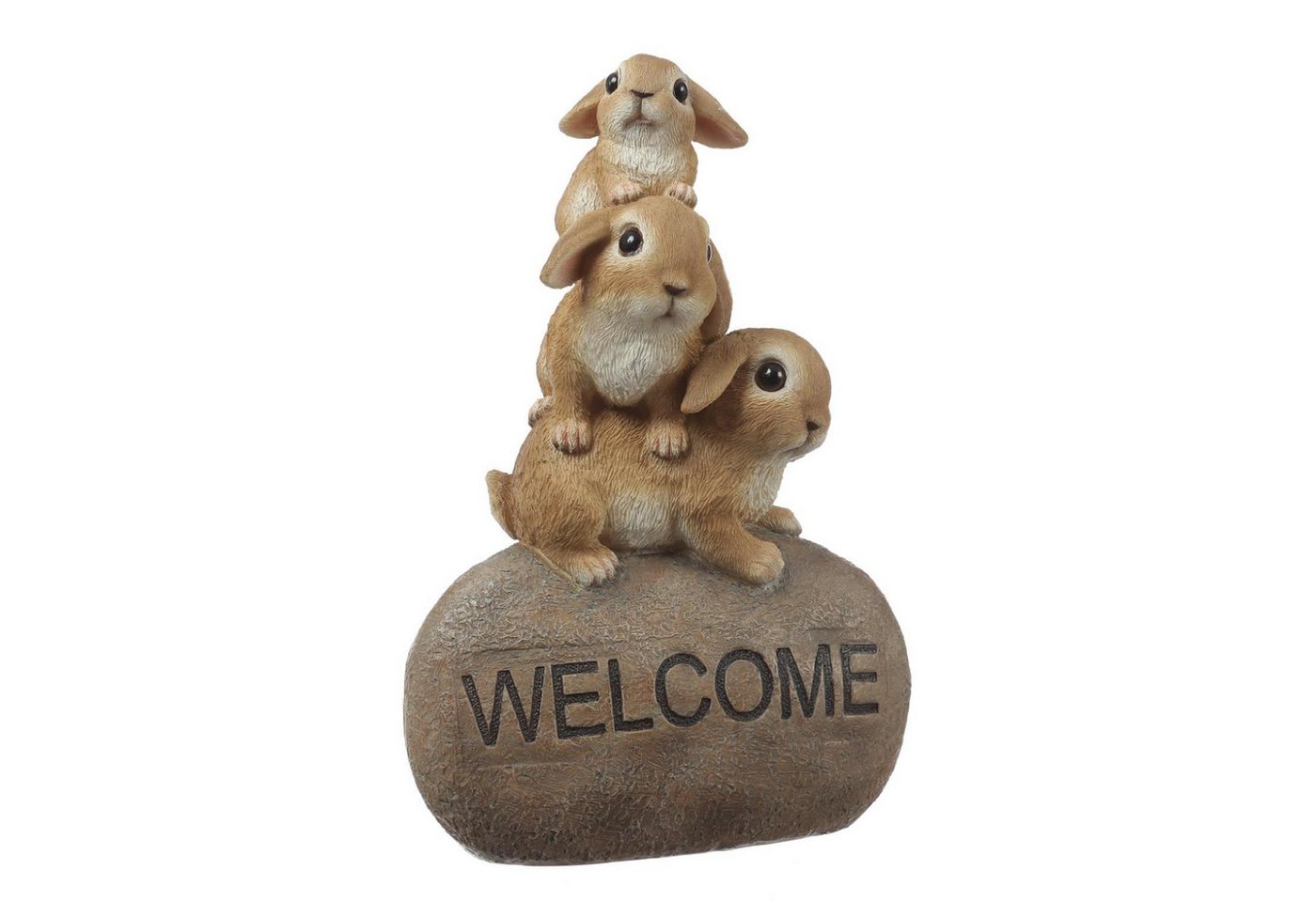 MARELIDA Gartenfigur Dekofigur Welcome 3 Hasen auf Stein Frühling Ostern Eingangsdeko MARELIDA Gartenfigur Dekofigur Welcome 3 Hasen auf Stein Frühling Ostern Eingangsdeko von MARELIDA