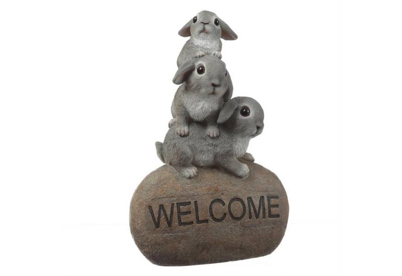 MARELIDA Gartenfigur Dekofigur Welcome 3 Hasen auf Stein Frühling Ostern Eingangsdeko MARELIDA Gartenfigur Dekofigur Welcome 3 Hasen auf Stein Frühling Ostern Eingangsdeko von MARELIDA