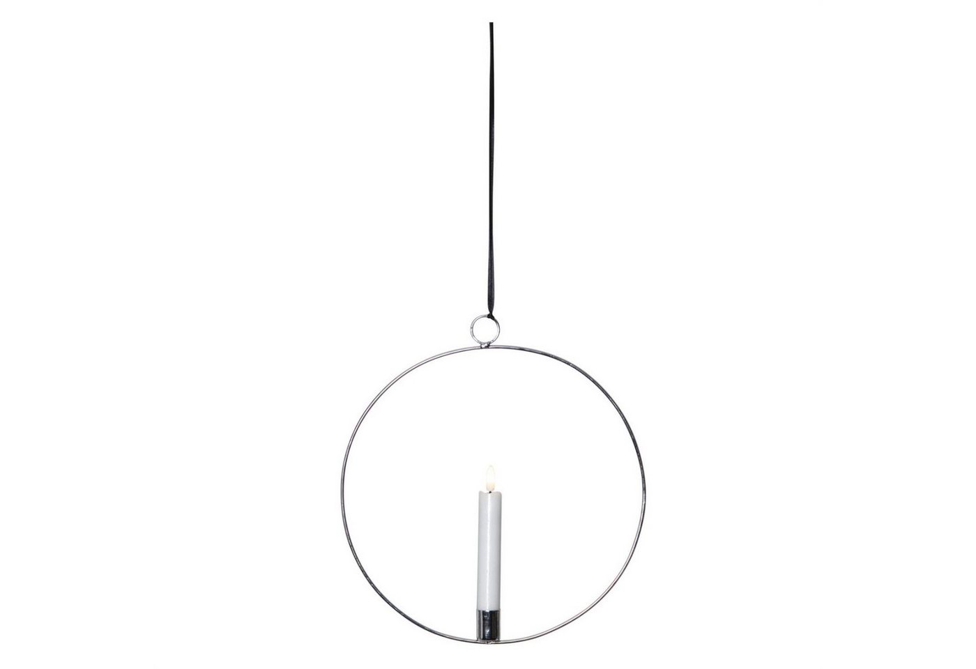 MARELIDA Hängeleuchte Dekoring mit LED Kerze Flamme mit Aufhänger 28,5cm Timer Batterie, LED Classic, warmweiß (2100K bis 3000K) von MARELIDA