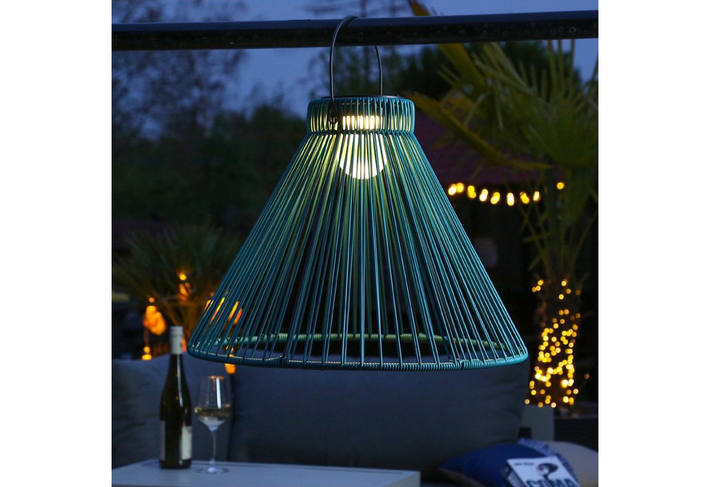 MARELIDA Hängeleuchte LED Solar Hängeleuchte Lampenschirm Solarleuchte für Terrasse Balkon, LED Classic von MARELIDA