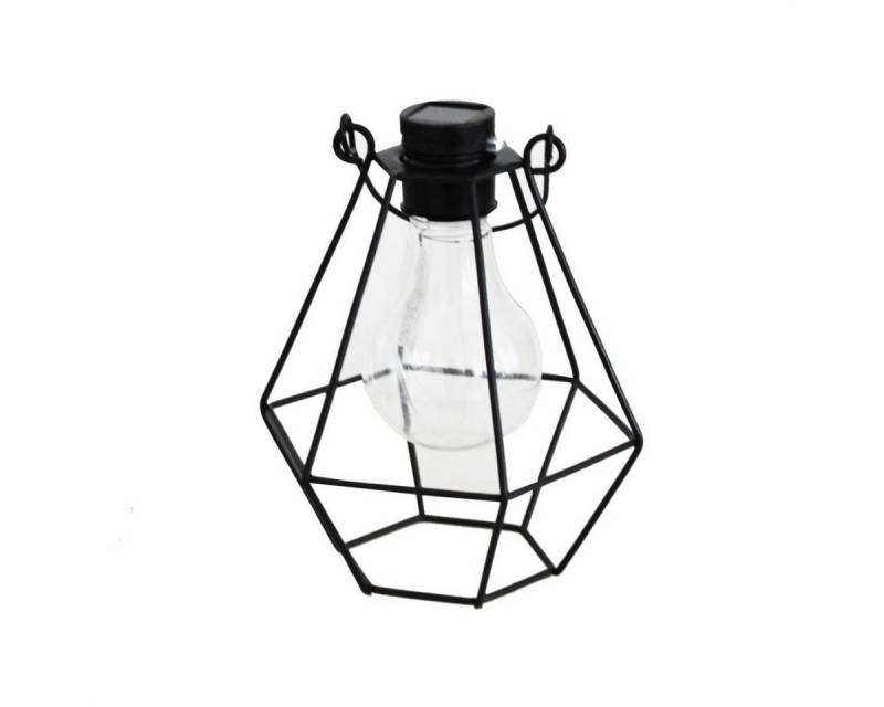 MARELIDA Hängeleuchte LED Solar Hängeleuchte eckig Industrial Look schwarz Gitter H: 14,5cm, LED Classic, warmweiß (2100K bis 3000K) von MARELIDA