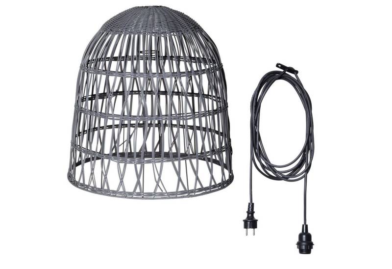 MARELIDA Hängeleuchte Lampenschirm BELL Rattanstil outdoor mit E27 Fassung H:50cm wetterfest von MARELIDA