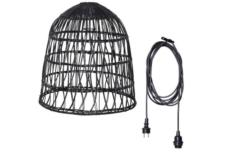 MARELIDA Hängeleuchte Lampenschirm BELL Rattanstil outdoor mit E27 Fassung H:50cm wetterfest von MARELIDA