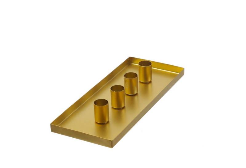 MARELIDA Kerzentablett Stabkerzenhalter magnetisch Kerzenständer 29x12cm Kerzentablett Advent von MARELIDA