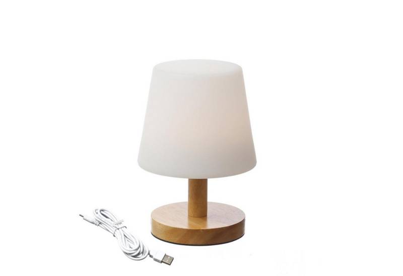 MARELIDA LED Außen-Tischleuchte LED Garten Tischleuchte für Außen Balkon 4 Helligkeitsstufen USB 22cm, LED Classic, warmweiß (2100K bis 3000K) von MARELIDA