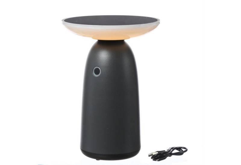MARELIDA LED Außen-Tischleuchte LED Solar Tischleuchte grau 3 Lichtstufen Tischlampe Dekoleuchte Außen, LED Classic, warmweiß (2100K bis 3000K) von MARELIDA