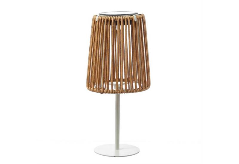 MARELIDA LED Außen-Tischleuchte LED Solarleuchte mit Kunststoffseil Korboptik Rattan Tischlampe H:19cm, LED Classic, warmweiß (2100K bis 3000K) von MARELIDA