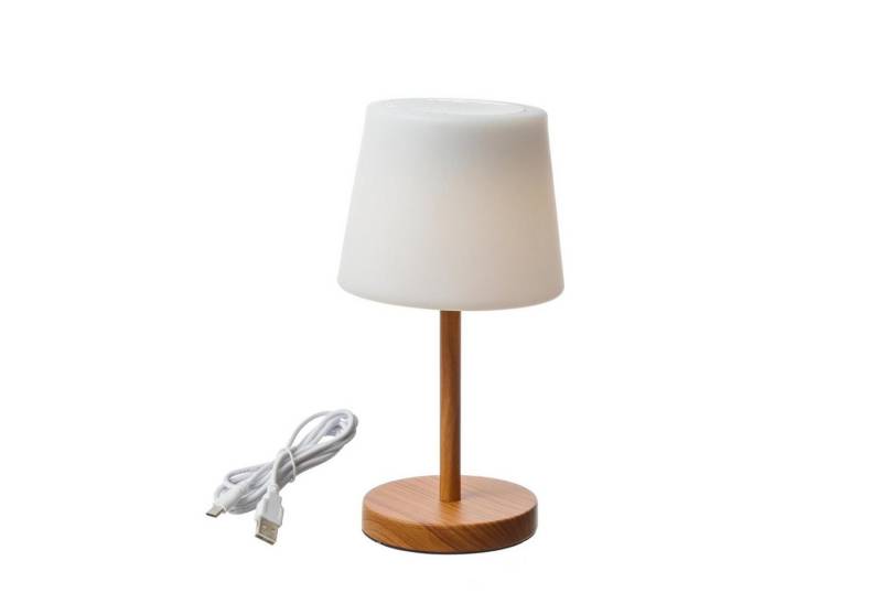MARELIDA LED Außen-Tischleuchte LED Tischlampe mit Lautsprecher Terrassenleuchte Bluetooth aufladbar, LED Classic, warmweiß (2100K bis 3000K) von MARELIDA