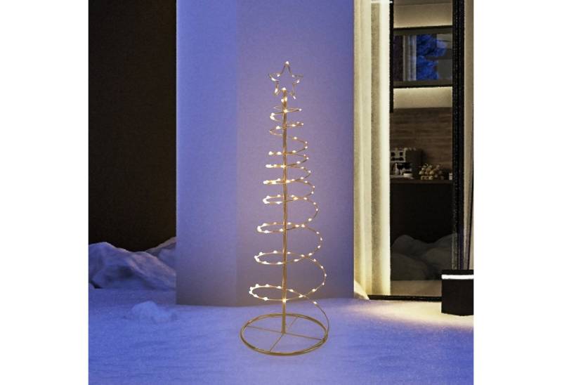 MARELIDA LED Baum LED Lichterbaum mit Stern Spiral Weihnachtsbaum 1,2m 100 LED Außen, LED Classic, warmweiß (2100K bis 3000K) von MARELIDA