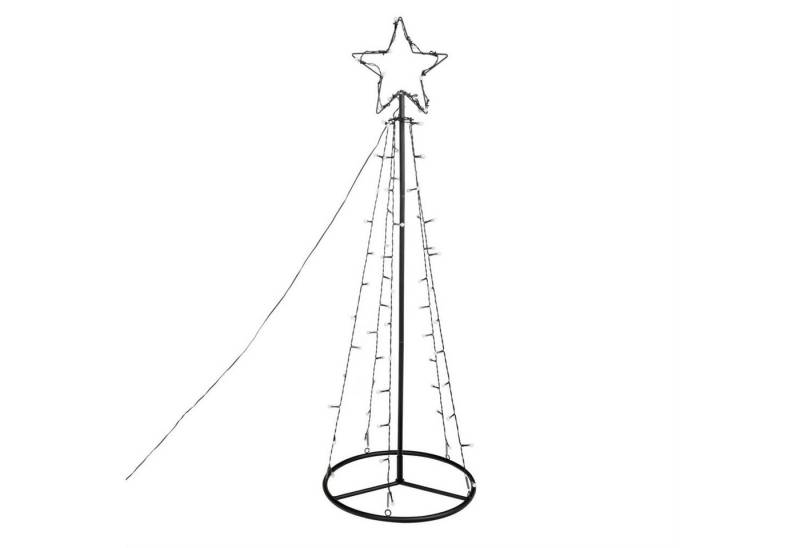MARELIDA LED Baum LED Lichterbaum mit Stern Weihnachtsbaum 1m 62 bunte LED außen, LED Classic, mehrfarbig / bunt von MARELIDA