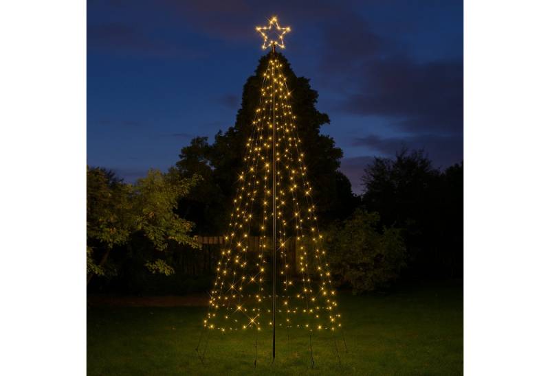 MARELIDA LED Baum LED Lichterbaum mit Sternspitze funkelnde bernstein LED 2m Timer 8Modi, ultra-warmweiß / bernstein (1800K bis 2100K) von MARELIDA