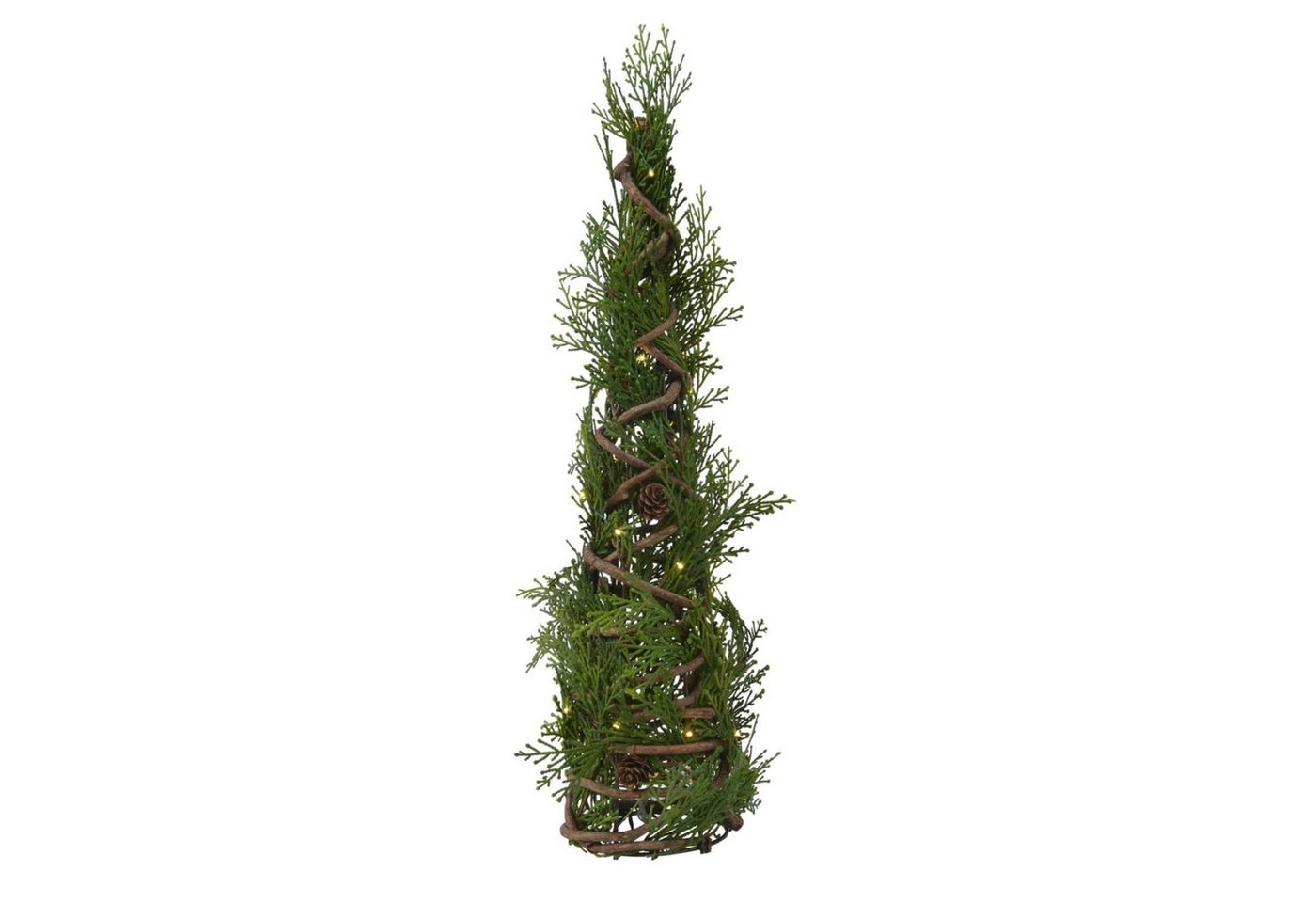 MARELIDA LED Baum LED Minibaum Tischbaum kleine braune Zapfen 20LED 55cm Timer Batterie, LED Classic, warmweiß (2100K bis 3000K) von MARELIDA