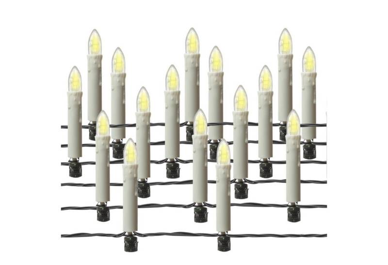 MARELIDA LED-Christbaumkerzen Weihnachtskerzen Lichterkette Weihnachtsbaum 16 Baumkerzen 6m Außen, 16-flammig von MARELIDA