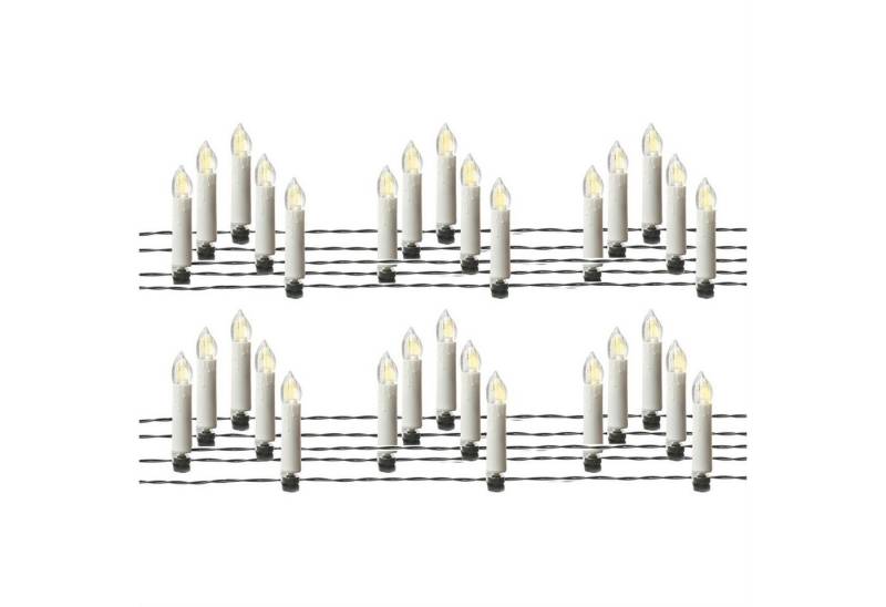 MARELIDA LED-Christbaumkerzen Weihnachtskerzen Lichterkette Weihnachtsbaum 30 Baumkerzen 7,25m Innen, 30-flammig von MARELIDA