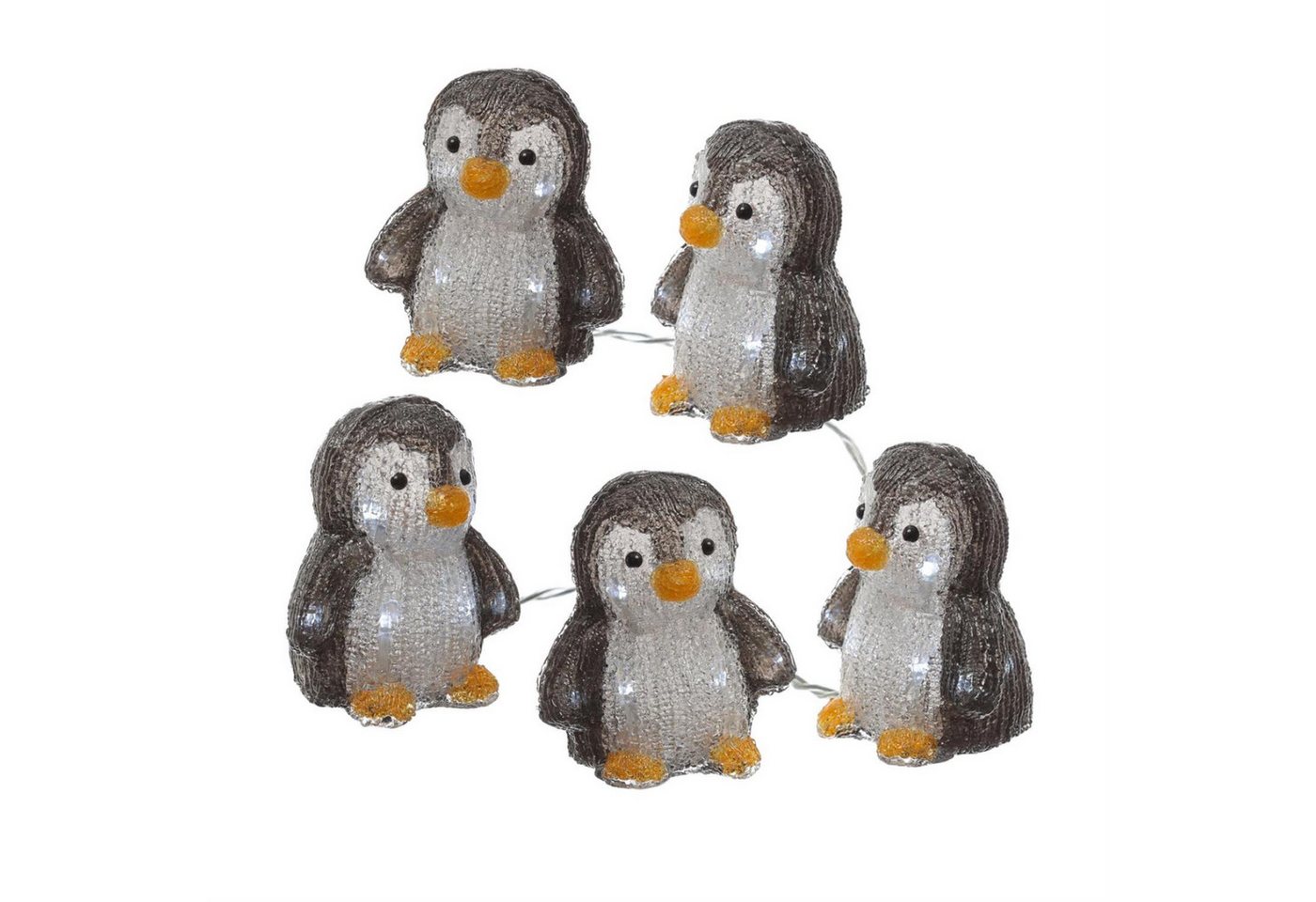 MARELIDA LED Dekofigur LED Pinguine Acrylfigur Dekofigur Pinguinbabys Weihnachsdeko für Außen, LED Classic, kaltweiss (5300K bis 6000K) von MARELIDA