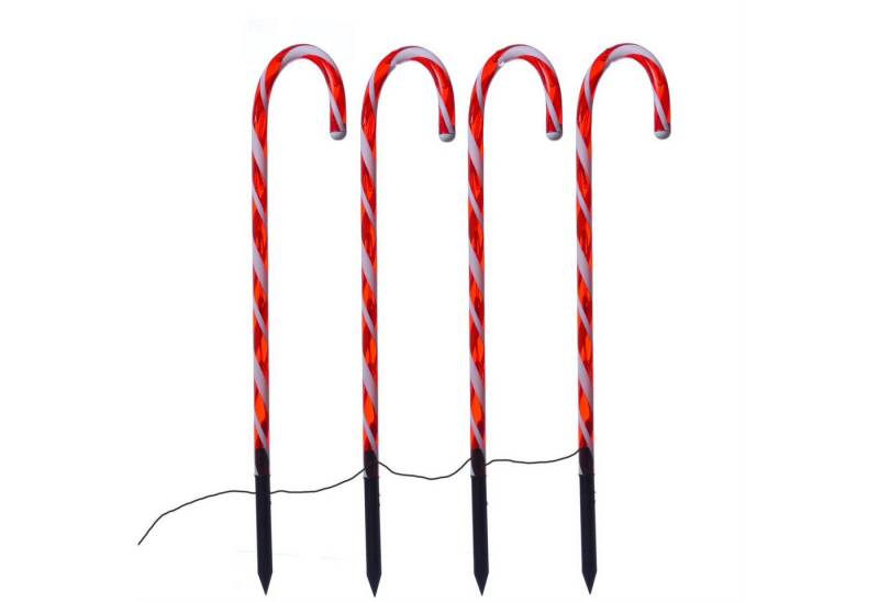 MARELIDA LED Dekolicht LED Zuckerstangen Gartendeko Weihnachtsbeleuchtung Batterie Timer 4St., LED Classic, warmweiß (2100K bis 3000K) von MARELIDA