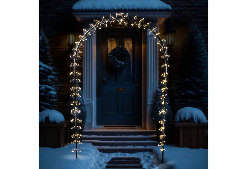 MARELIDA LED Dekoobjekt LED Türbogen Hochzeitsbogen Torbogen beleuchtet Gartenbogen 2,3m, LED Classic, warmweiß (2100K bis 3000K) von MARELIDA