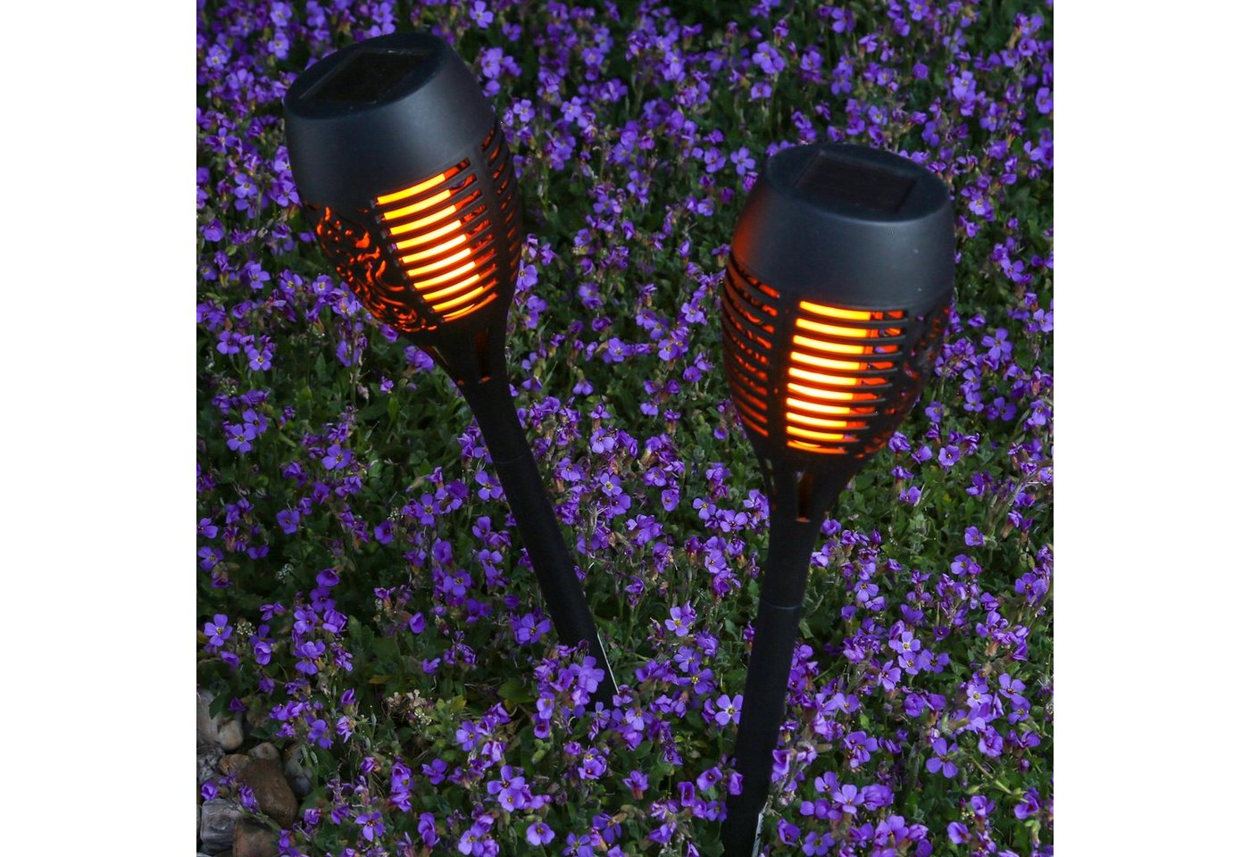 MARELIDA LED Gartenfackel LED Solar Fackel mit Feuereffekt H: 40cm Wegleuchte Solarleuchte 2St., LED Classic, amber von MARELIDA