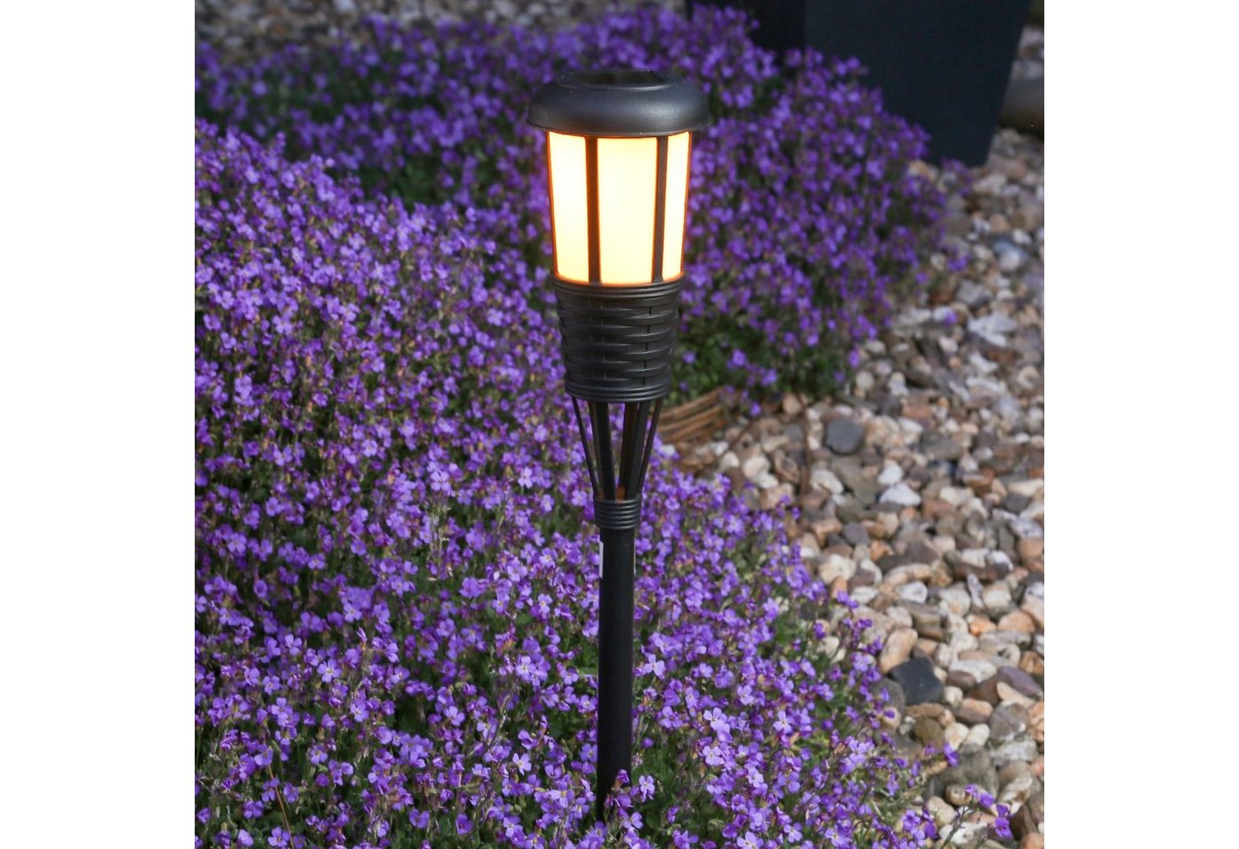 MARELIDA LED Gartenfackel LED Solar Garten Fackel Flamme Feuereffekt Wegleuchte Solarleuchte, LED Classic, gelb von MARELIDA