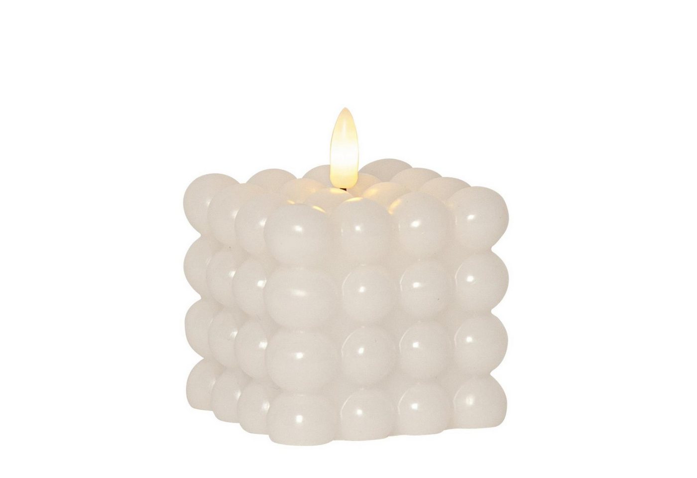 MARELIDA LED-Kerze LED Kerze Bubble Würfel Cube Kerze Echtwachs H: 9,5cm Timer weiß MARELIDA LED-Kerze LED Kerze Bubble Würfel Cube Kerze Echtwachs H: 9,5cm Timer weiß von MARELIDA