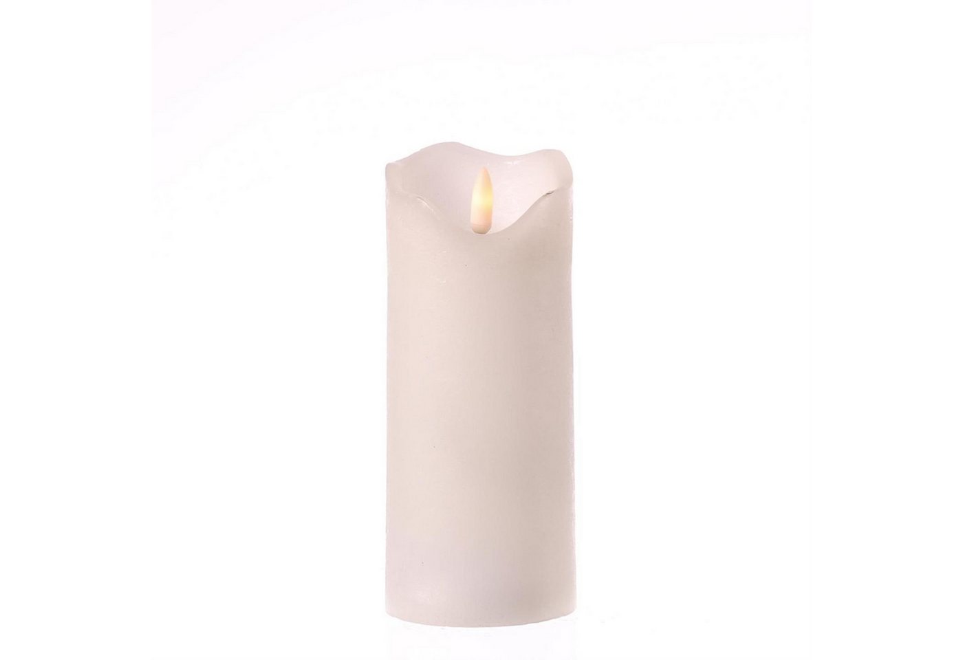 MARELIDA LED-Kerze LED Kerze Rustik Optik Echtwachs flackernd 3D Flamme H:17cm Timer weiß (1-tlg) von MARELIDA
