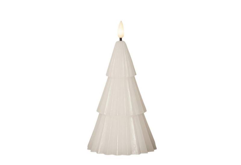MARELIDA LED-Kerze LED Kerze Tannenbaum Echtwachs warmweiße 3D Flamme H: 18cm Timer weiß (1-tlg) von MARELIDA
