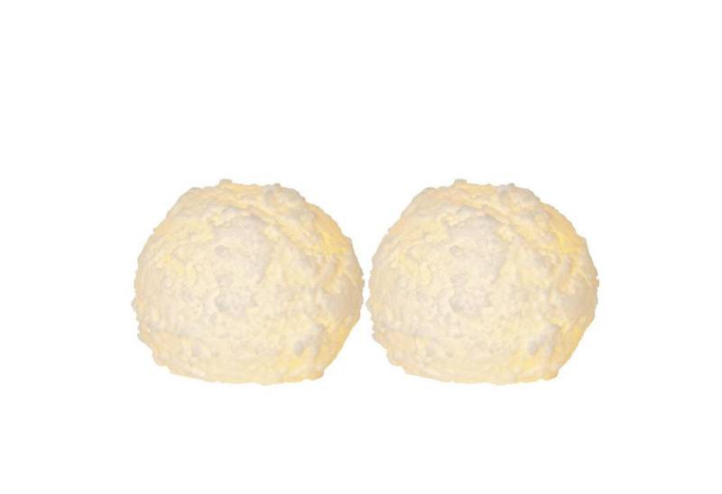 MARELIDA LED-Kerze LED Kerzen Schneeball Kugel Schneekugel Kugelkerze Echtwachs weiß 2St. (2-tlg) von MARELIDA
